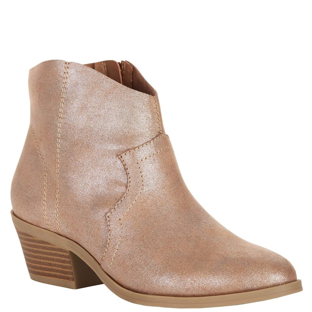 Time and Tru cowboy western boots metallic gold
